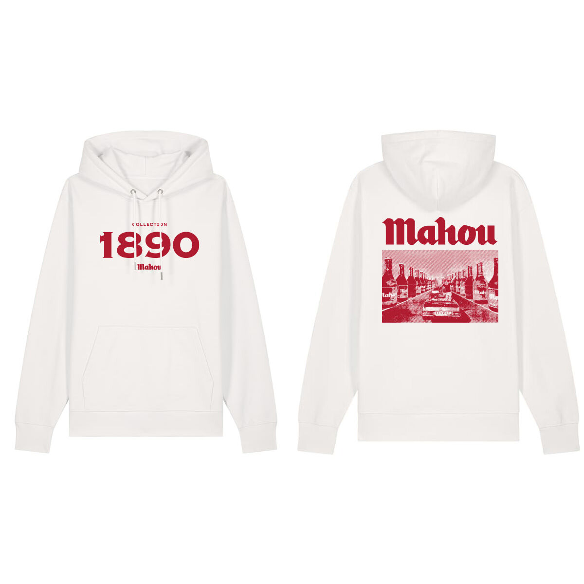 Sudadera 1890 Premium blanco y rojo